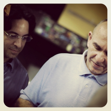 Peter Molyneux and myself. Photo by Nir Miretzky.